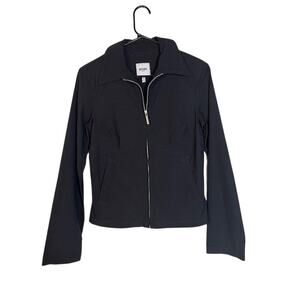 Moschino Jeans Black Viscose Stretch Blend Full Zip Jacket Women Sz 8